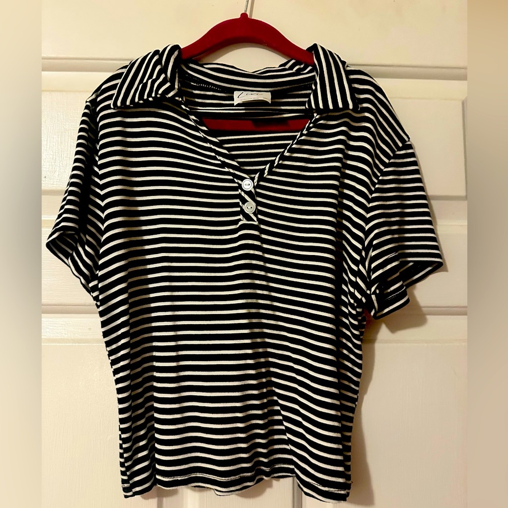 𝅺LIVI By Olivia Rae - Black/White Stripe - Excellent condition- size Small